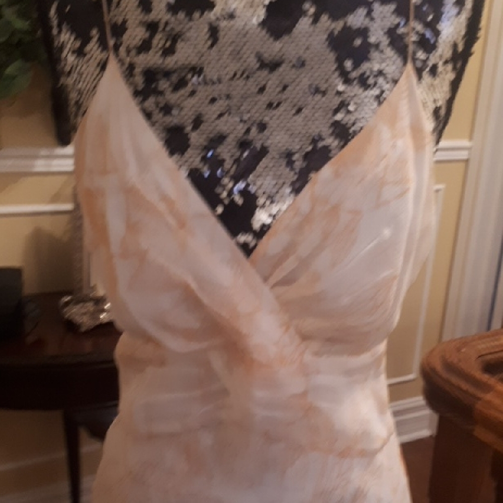 Elegant Cream Silk Evening Gown - Picture 5 of 11